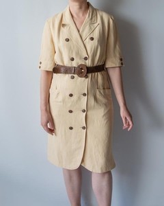 Women American Vintage Dress Beige Viscose 42 / XL