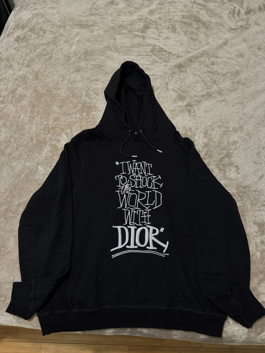 Dior Black Hoodie 'I Want To Shock The World With Dior