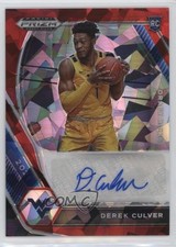 2021-22 Panini Prizm Draft Picks Red Ice Derek Culver #DP-DCU Auto 0c2