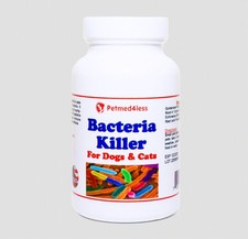 BACTERIA KILLER FOR DOGS  CATS - 100 NATURAL HERBAL - 120 CAPS - Made in USA