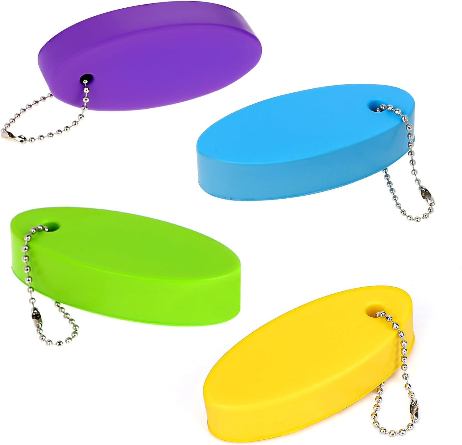 Floating Keychain for Boat Keys, 4 Pack Waterproof Bright Color Key Rings Pendan