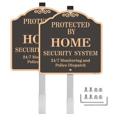Large 2 Pack 12X12 Inch Home Security System Yard Sign, Reflective, Aluminu...