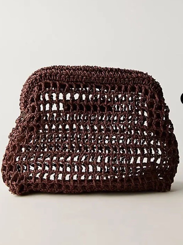 Free People Sound Bound Clutch Bag w/ Crochet Accents for Women