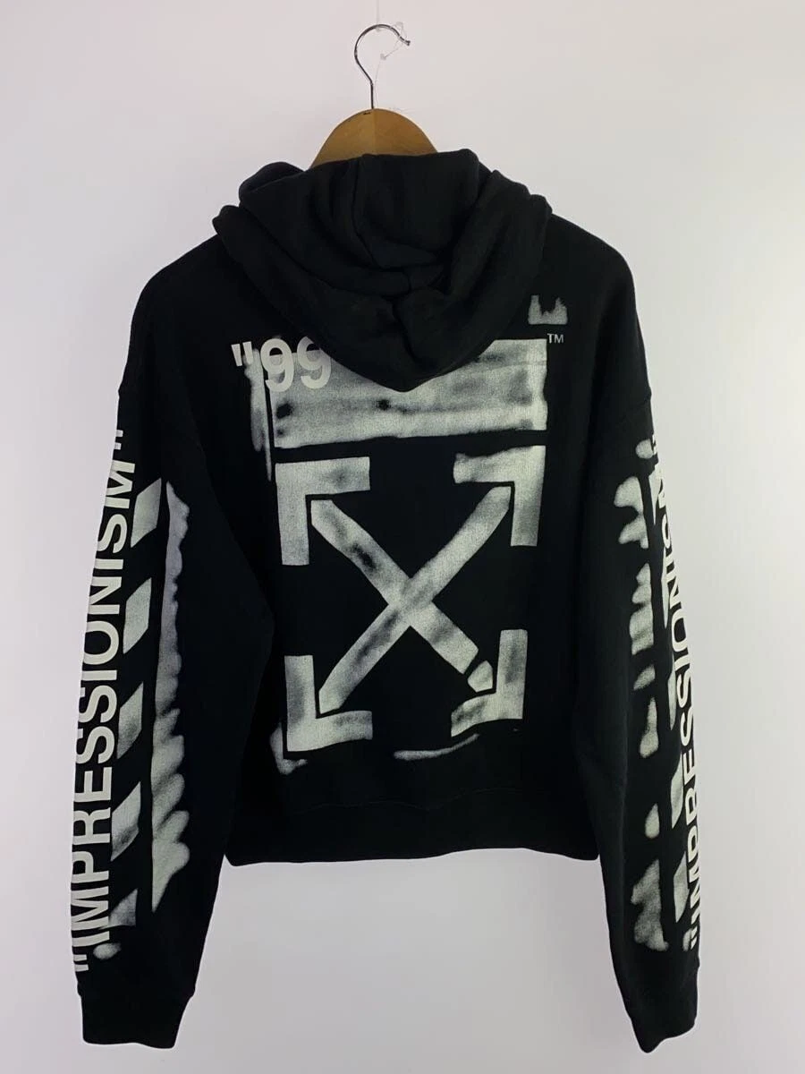 OFF WHITE OMBB037R19003015 FELPA CON CAPPUCCIO XS COTONE Nera Usata