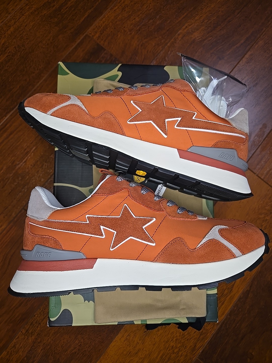 A Bathing Ape Bape Roadsta Express Orange Color Sz-12 US Men's Brand New OG All