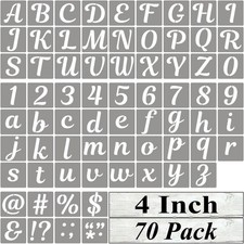 4 Inch Alphabet Letter Stencils for Painting - 70 Pack Letter and Number Sten...