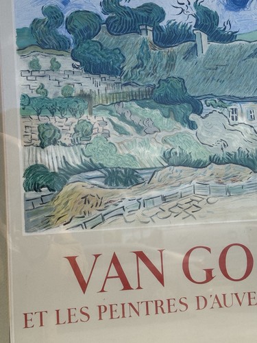 VAN GOGH RARE 1954 MOURLOT LITHOGRAPH PRINT FRAMED EXHBT POSTER "COTTAGES" 1890 - Picture 9 of 10