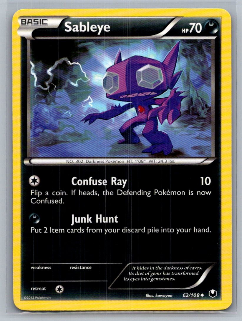 Sableye 62/108 Uncommon Dark Explorers Pokemon LP/MP