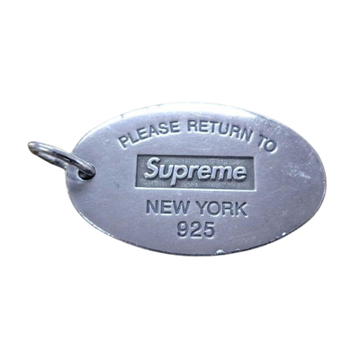 21aw supreme tiffany キーリング　oval Supreme Tiffany & Co. Oval Tag Keyring Silver 925 21AW Necklace