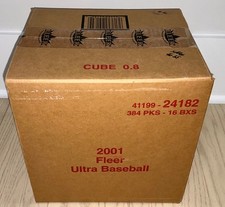 2001 Fleer Ultra Baseball Hobby Box Case Factory Sealed New (16 BOXES)