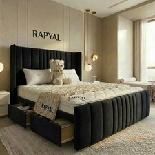 Image of LUXURY DIVAN BED SET WITH MATTRESS & BOSTON HEADBOARD MATCHING FOOTBOARD