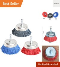 3Pcs 3 Inch Assorted Cup Brushes Abrasive Wire Nylon Cup Brush for Drill,Grit...