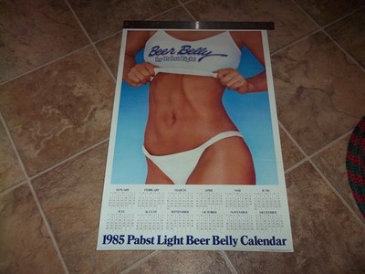 Vintage 1985 PABST BEER CALENDER POSTER Milwaukee Wisconsin Wi Bar Tavern Saloon