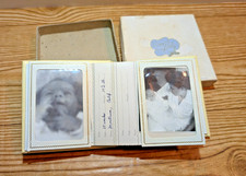 1945 Baby Snapshot Case Photo Album Small Original Box 3 Vtg Photos Stamped 24 K