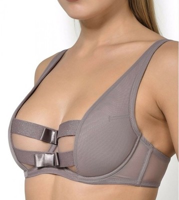 CHANTAL THOMASS Audacieuse Bow Applique Plunge Bra UK 36B