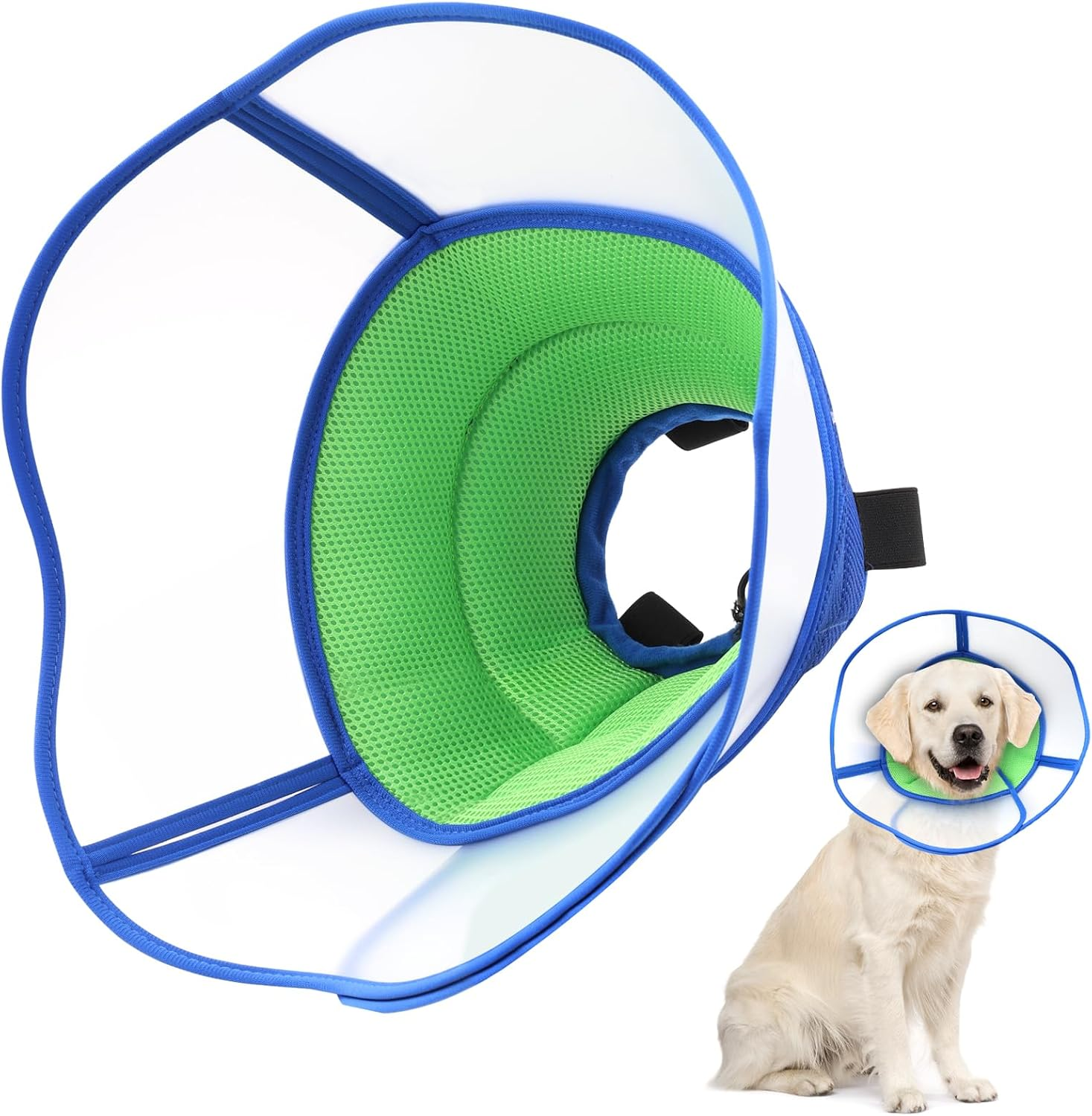 Soft Dog Cone Collar for Dogs after Surgery, Adjustable Recovery Collars for Dog