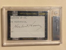 BGS 2008 Leaf Razor Cut Signature Edition President HERBERT HOOVER Auto POTUS