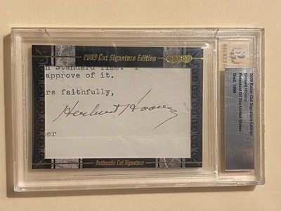 BGS 2008 Leaf Razor Cut Signature Edition President HERBERT HOOVER Auto POTUS