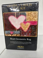 MCG Textiles Heart Geometric Rug 37614 Latch Hook Kit Rug Graph N Latch SEALED