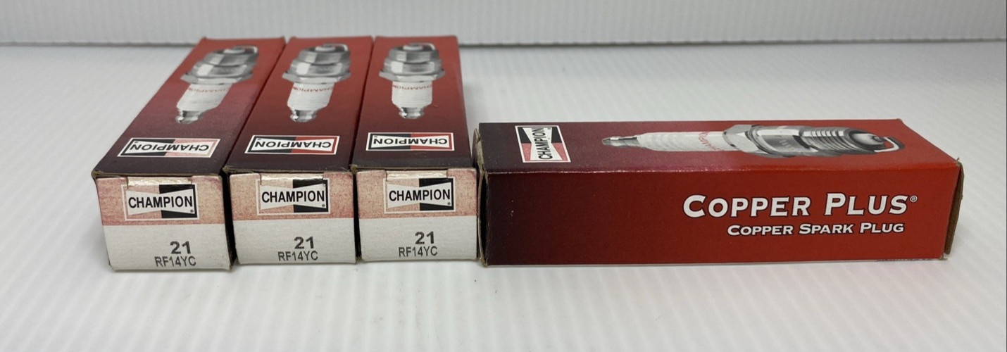 Lot of 4 Champion Copper Plus Spark Plugs 21 RF14YC