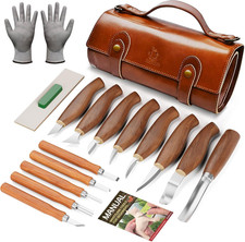 Deluxe Wood Carving Kit  Wood Carving Tools Set with Large Storage Case  Wood Carv