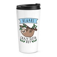 Beware VerrüCkte Faultier Jungen Reise Becher Tasse Lustiger Witz Tiere Faul
