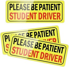 Student Driver Magnet for Car, Reflective Reusable Safety Warning Bumper Magnet