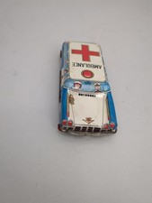 Vintage Tin Litho Friction AMBULANCE Japan, Friction Car TN Nakamura 3 3/4