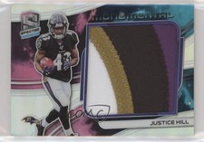 2019 Panini Spectra Monumental Memorabilia Nebula Prizm 1/2 Justice Hill eq1