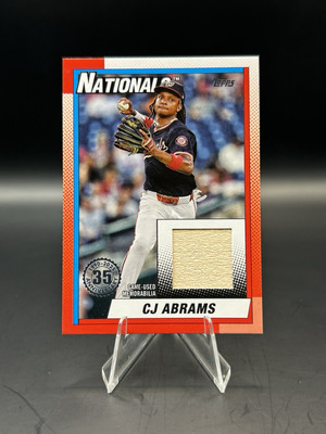 2025 Topps Series 1 CJ Abrams #T90R-CA 1990 Topps Relic Card Nationals