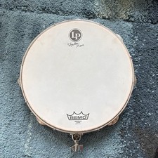 LP Latin Percussion Stanton Moore Headed Tambourine Wood Frame Metal Jingles