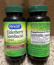 2 ELDERBERRY Sambucus HERBAL Supplement 1250 Mg Softgel 60X2 120 w/ ANTIOXIDANTS