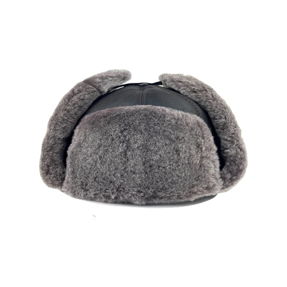 Handmade Real Shearling Leather Trapper  Hat —  Warm Winter Trapper Hat for men - Image 4 of 4