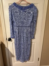 Beautiful Mac Duggal Lavender Mid Length Formal Dress Size 8 READ Beaded Sequins