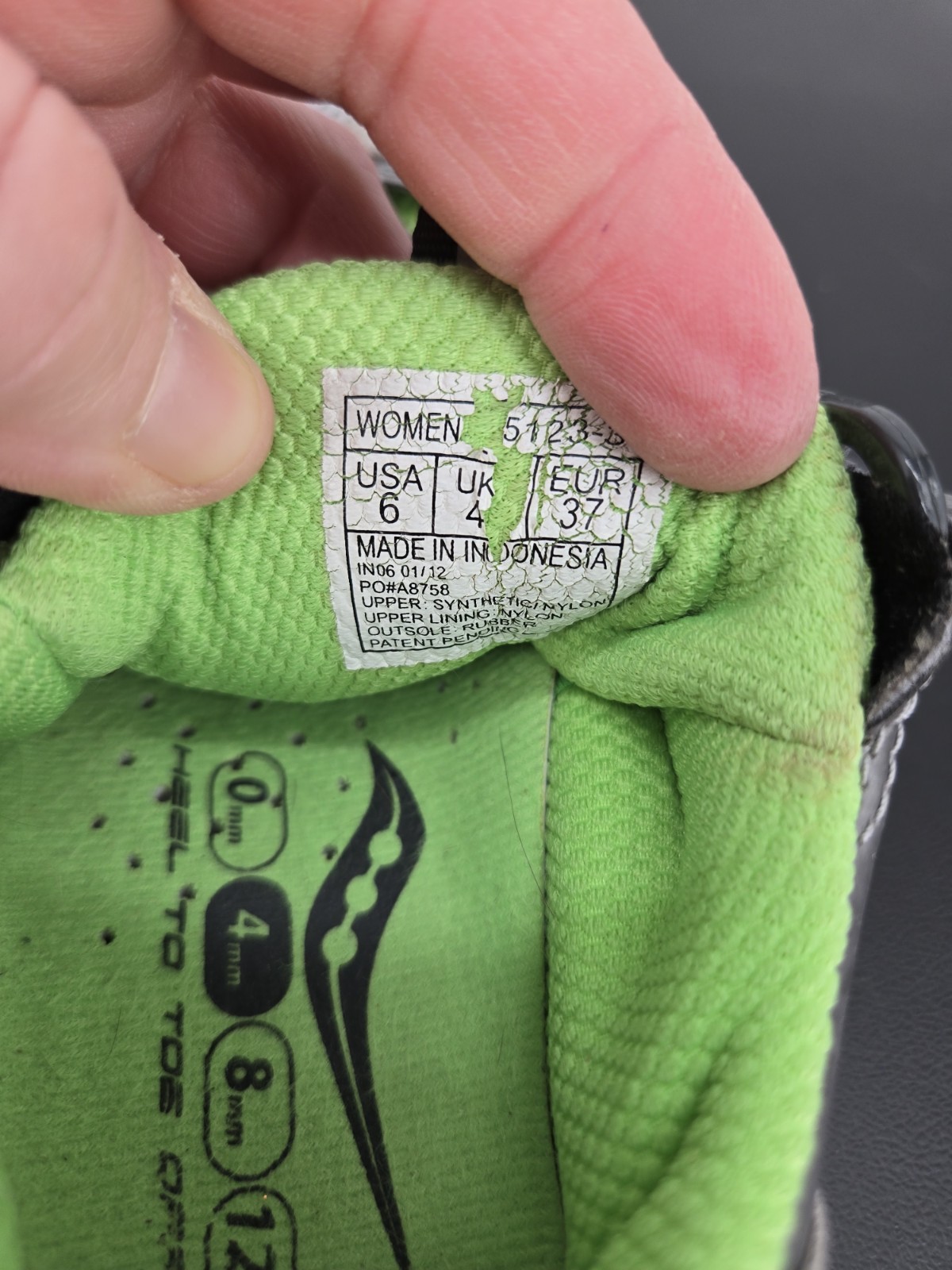 Saucony Womens 6 Grid Profile Running Shoes Sneakers Gray Bright Green Lace Up thumbnail 10