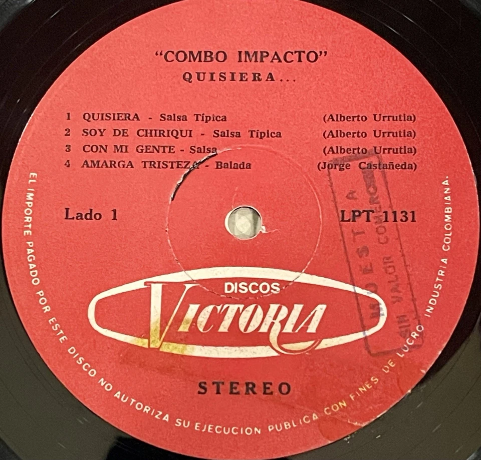 Combo Impacto ‎– Quisiera - Victoria Colombia 1978 - Salsa Guaguanco - Image 3 of 4