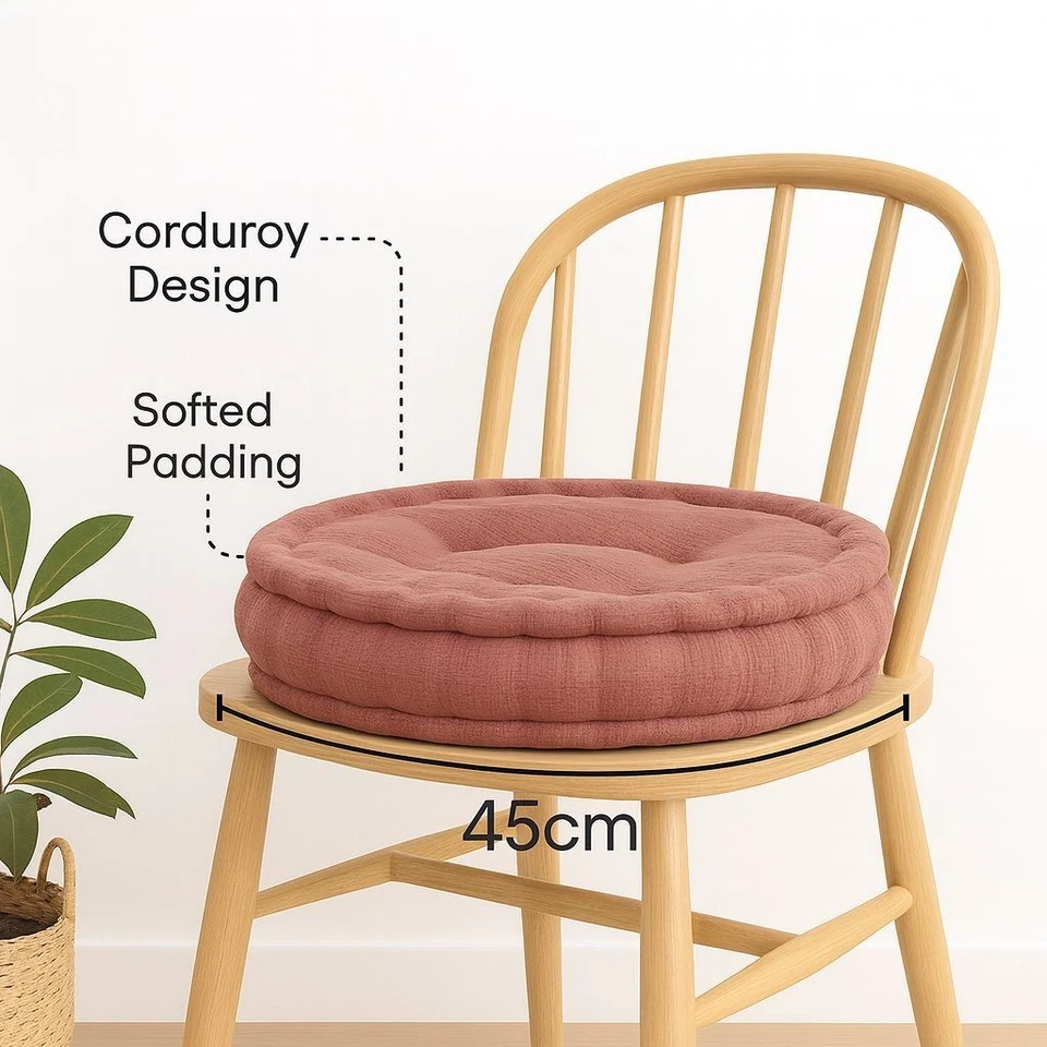 Chair Seat Cushion Round Booster Thick Chunk Garden Indoor Outdoor Dining Living - Image 4 of 4