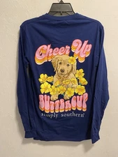 Simply Southern Women’s Dog Cheer Up Buttercup Long Sleeve Graphic Tee Small