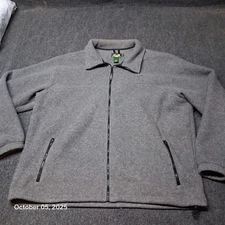 Cabelas Gray Polartec Fleece Full Zip Jacket Size XLT XL Tall