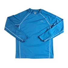 L.L. Bean Blue Slightly Fitted Lightweight Performance Base Layer Tee Medium