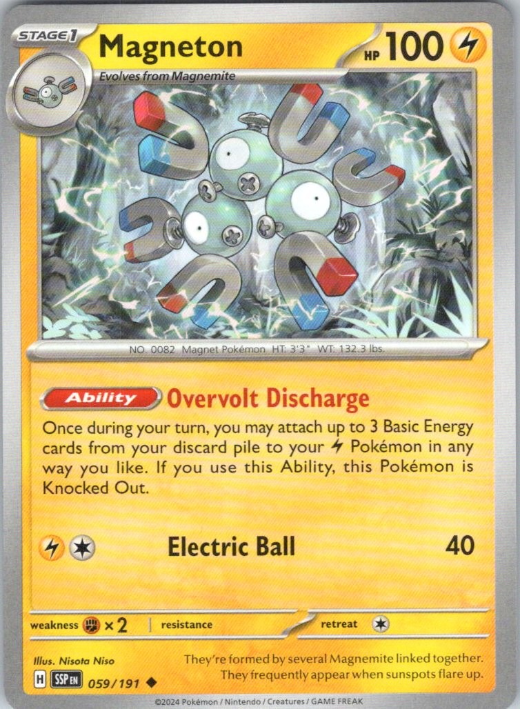 Magneton #59/191 (LP) SV08: Surging Sparks SSP Pokemon