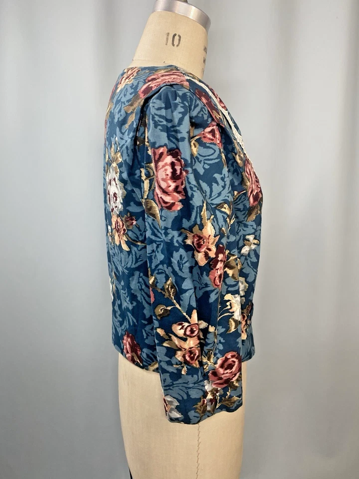 Top vintage para mujer TALLA GRANDE 14 floral modesto años 80 90 MISS DORBY casa de campo Foto 4 de 4