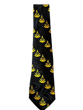 Masonic Black Gold Past Master Necktie with Square Freemason Fraternity NEW