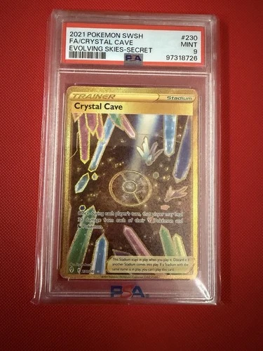 Pokemon Evolving Skies Crystal Cave Full Art Secret 230/203 PSA 9 Mint