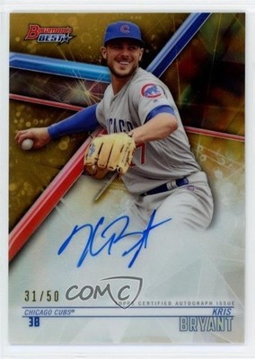 2018 Bowman's Best of 2018 Gold Refractor 31/50 Kris Bryant #B18-KB Auto 0m0