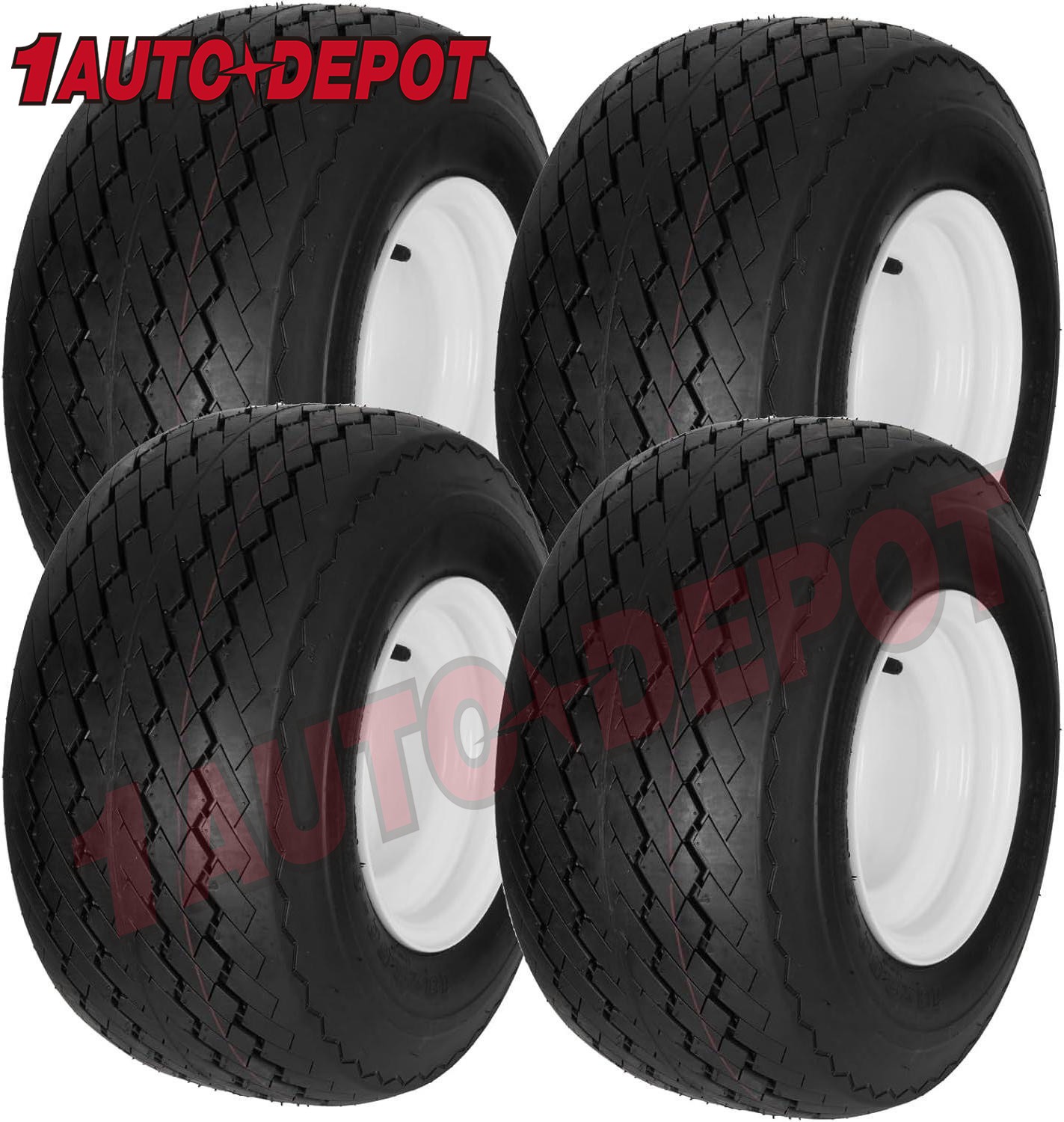 4-Pack Golf Cart Tires On Rims 18X8.50-8 18-850-8 White 4 Lu