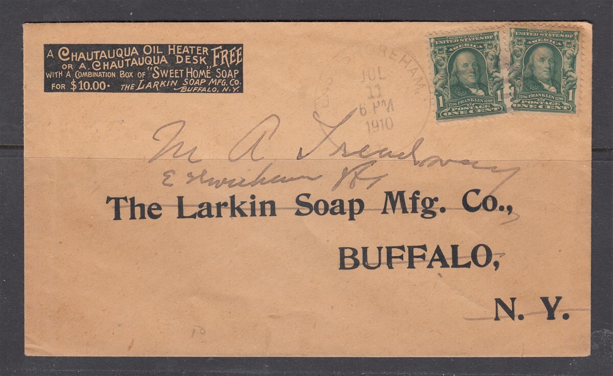 1910 Larkin SOAP and Chautauqua Desk advert cover eBay