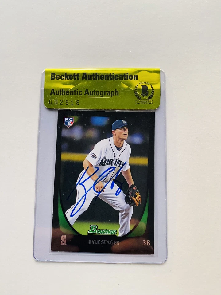 Autenticación Beckett Bowman Draft RC #103 2011 firmado por Kyle Seager Foto 3 de 4