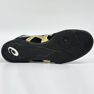 ASICS Wrestling Shoes 1083A001 Black x gold white edge Successor