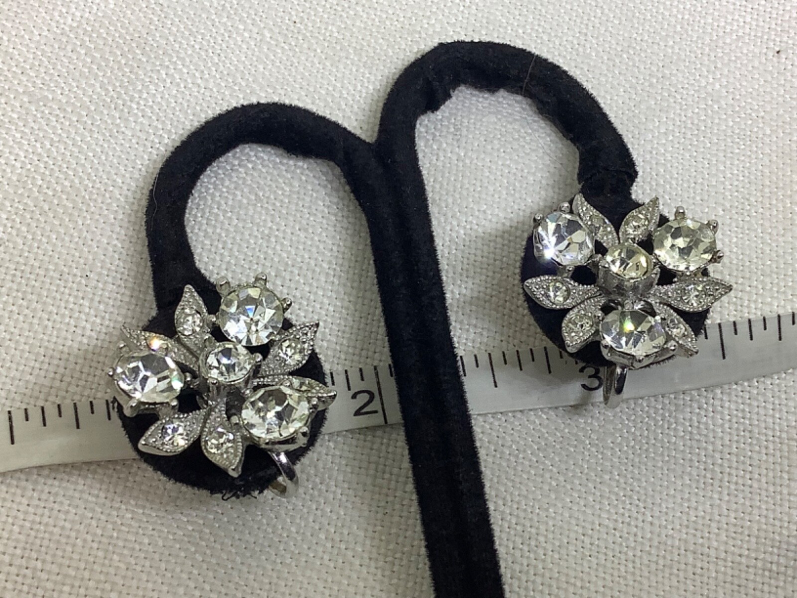 Vintage Retro Signed BOGOFF Silver Tone Crystal R… - image 6